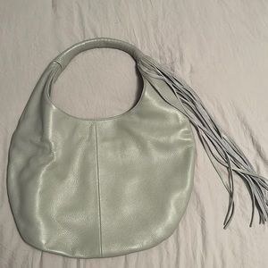 Gray tassel handbag